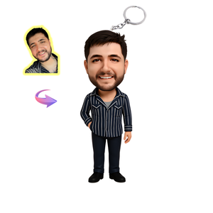 Kişiye Özel 3 Boyutlu Anahtarlık Figür 8cm / Yıldönümü, Doğum Günü, Özel Günler Hediyesi