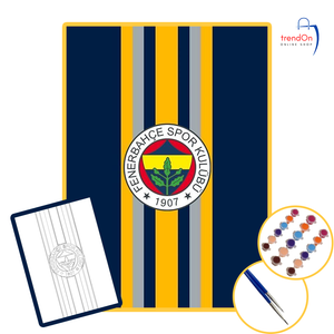 FENERBAHÇE LOGOSU - 25X35 SAYILARLA BOYAMA ÇITALI TUVAL SETİ - 2Lİ FIRÇA&BOYA DAHİL