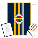 FENERBAHÇE LOGOSU - 25X35 SAYILARLA BOYAMA ÇITALI TUVAL SETİ - 2Lİ FIRÇA&BOYA DAHİL