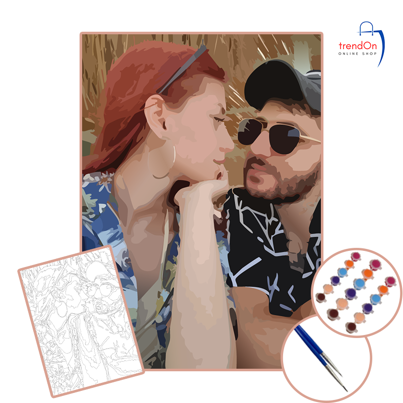 Kişiye Özel Çıtalı Tuval Sayılarla Boyama Seti 25x35 cm 2 Adet Fırça ve Boya Seti Dahildir.