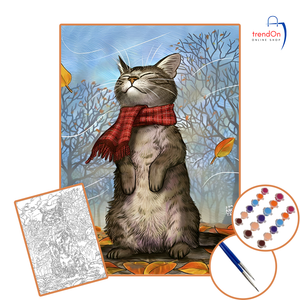 ORMAN KEDİSİ - 25X35 SAYILARLA BOYAMA ÇITALI TUVAL SETİ - 2Lİ FIRÇA&BOYA DAHİL